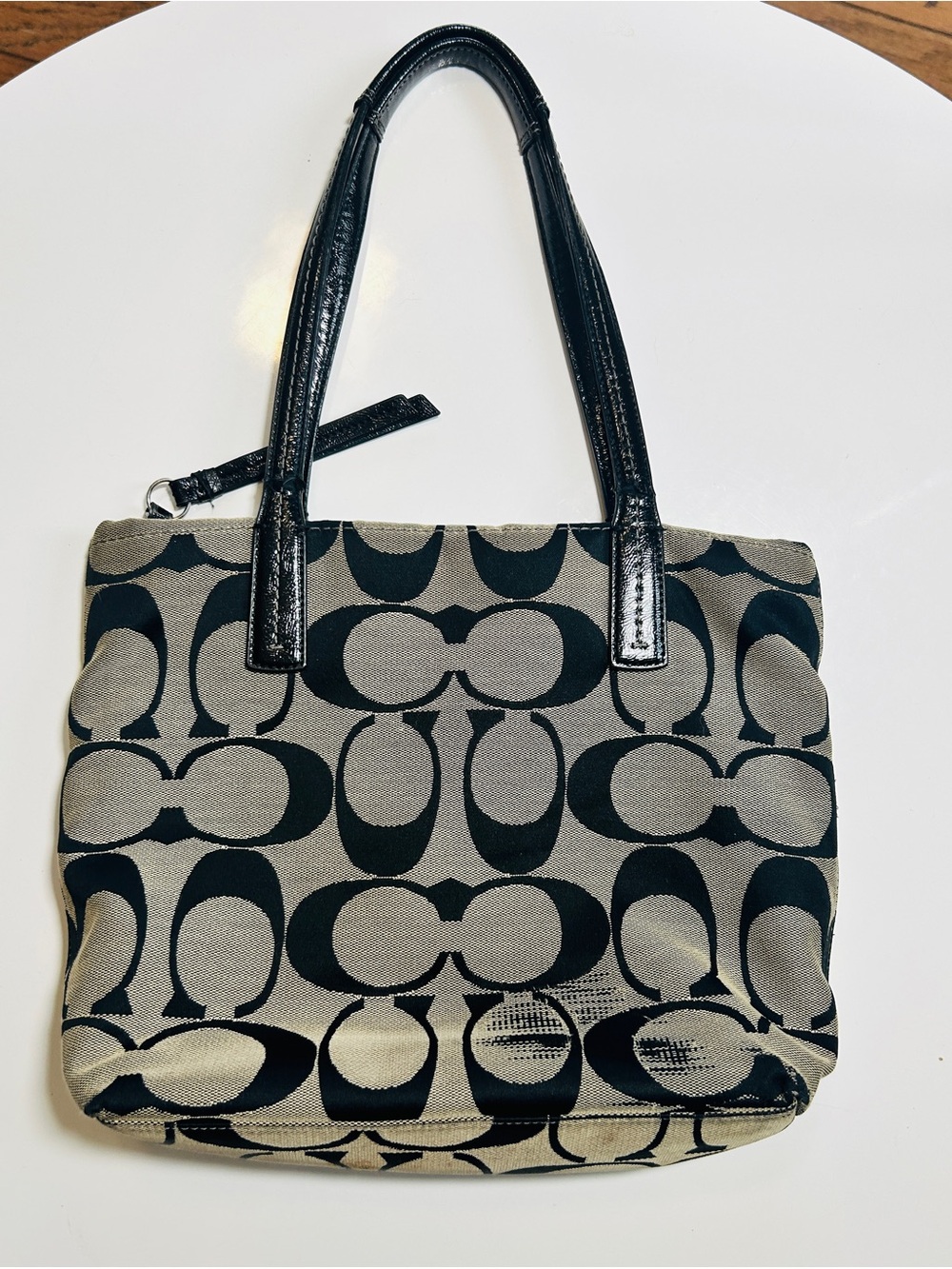 Coach Black and Gray Signature Canvas Tote - Picture 2 of 7